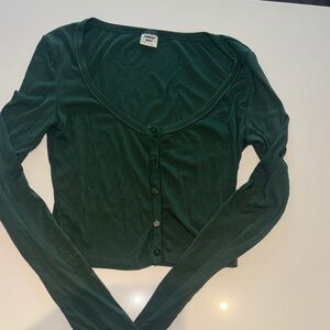 Sunday best Deep Green Button-Down Women's Shirt